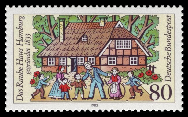 Briefmarke der deutschen Bundespost zur 150-Jahrfeier des »Rauhen Hauses« 1983.