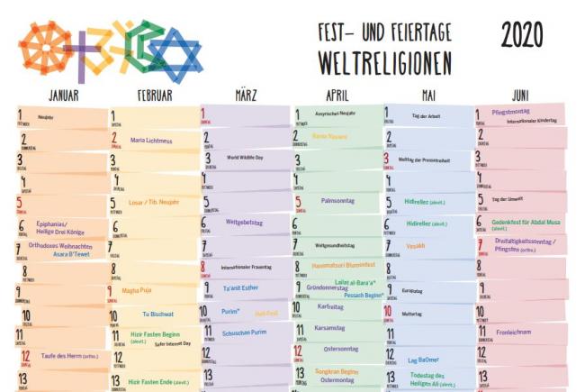 Kalender Weltreligionen 2020 klein
