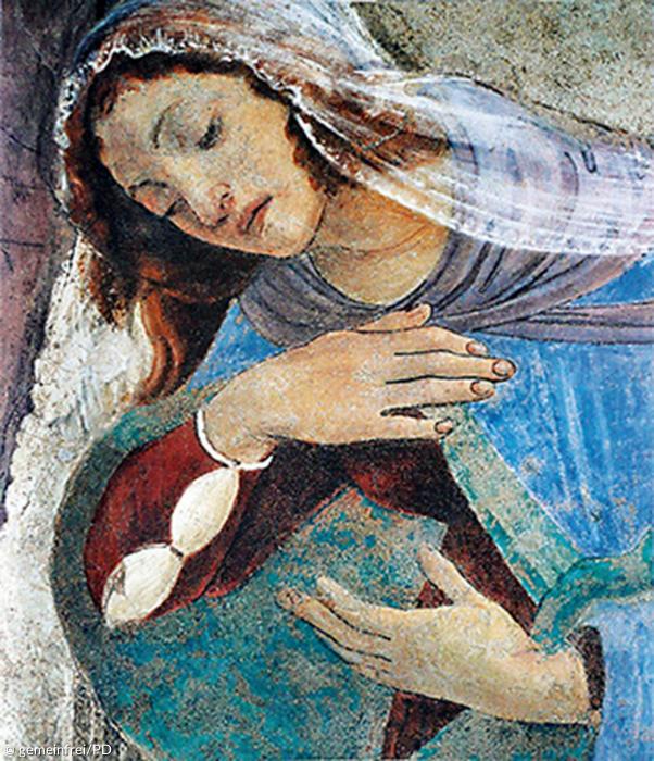 »Verkündigung«, Sandro Botticelli, 1481, Uffizien, Florenz.