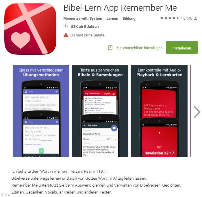 Bibel-App: Verse auswendig lernen