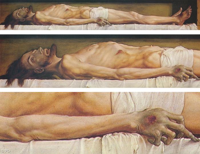 Hans Holbein: Der tote Christus im Grab.