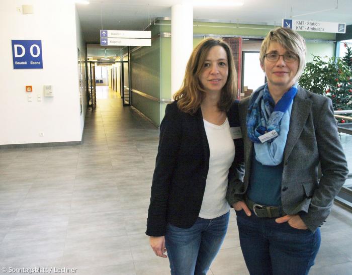 Auf Station: Sandra Streng und Carmen Voit sind ehrenamtliche Klinikseelsorgerinnen am Universitätsklinikum in Erlangen.