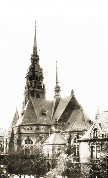 Die reformierte Gemarker Kirche in Wuppertal-Barmen (1890).