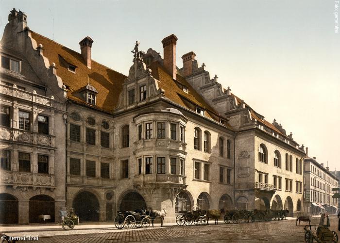 Das Hofbräuhaus auf einer Postkarte aus dem späten 19. Jahrhundert.