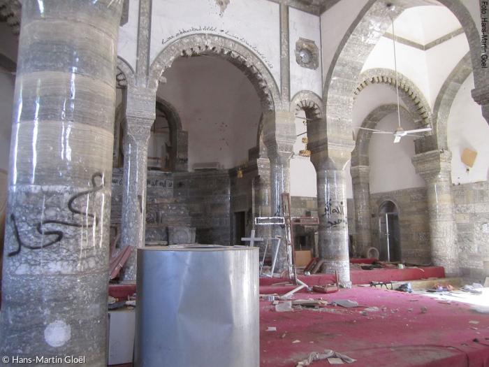 Die chaldäische Kirche von Batnaya im Frühjahr 2017 nach der Befreiung vom IS.