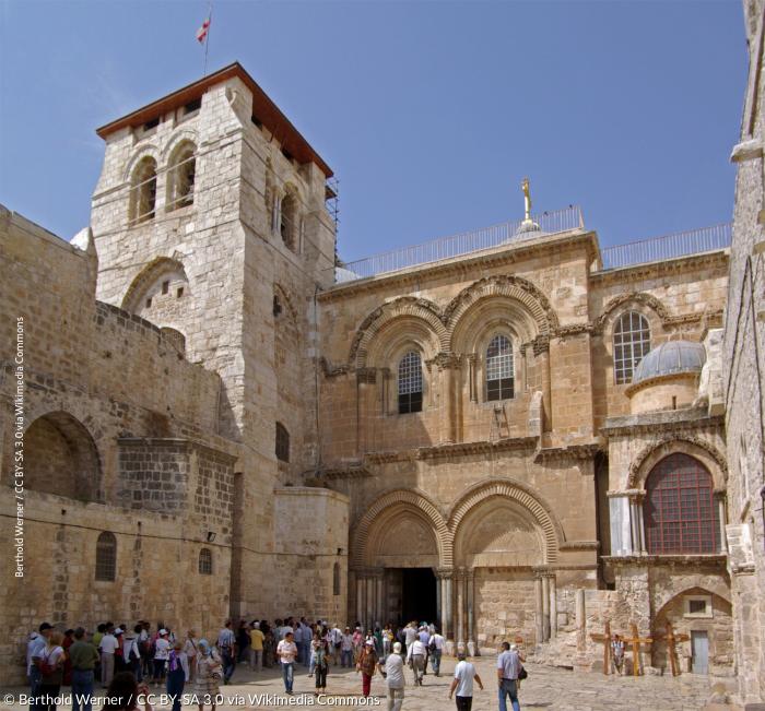 Der Vorhof (Parvis) der Grabeskirche in Jerusalem.