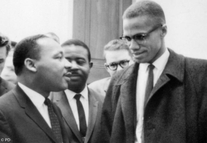 Die einzige Begegnung der beiden charismatischen Bürgerrechtler: Martin Luther King und Malcolm X am 26. März 1964.