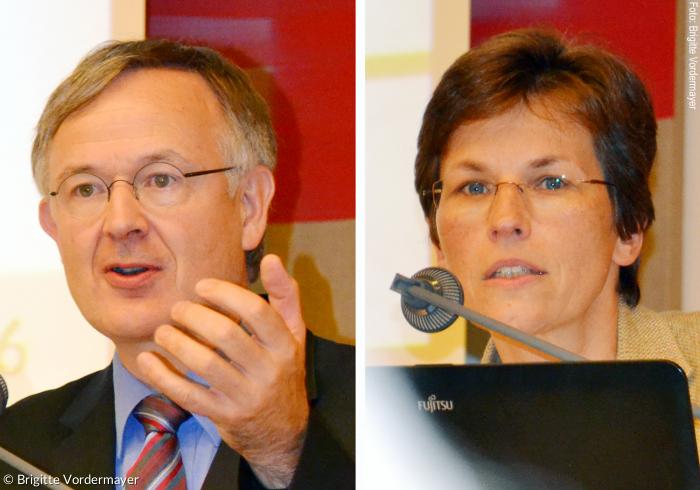 Professor Eckhard Frick und Claudia Bausewein, Direktorin der Klinik für Pallia-tivmedizin in München-Großhadern