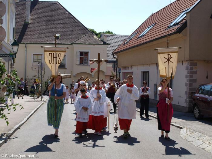 Prozession an Fronleichnam