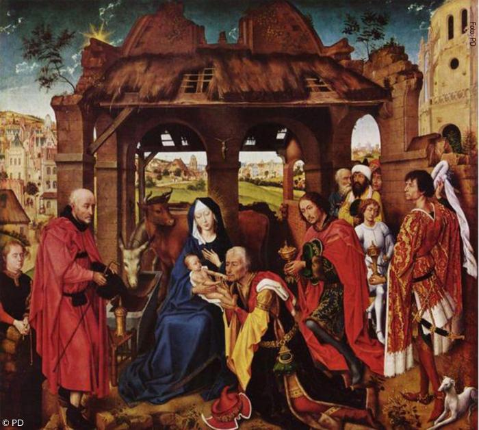 Das Gemälde »Anbetung der Heiligen Drei Könige« des niederländischen Malers Rogier van der Weyden.