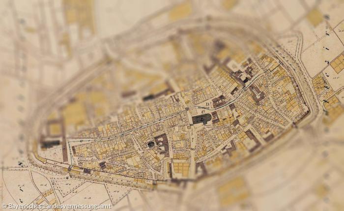 Stadt Amberg, Landkarte 1835