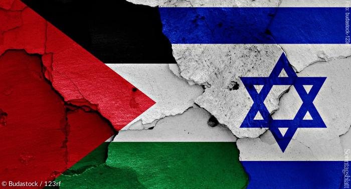 Palästinensische und die israelische Flagge