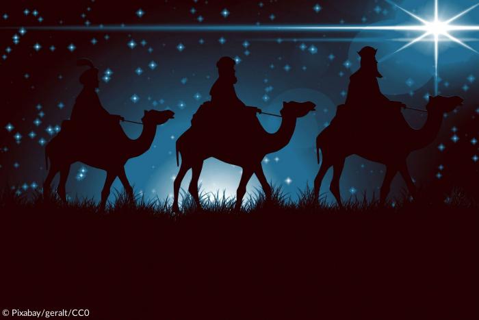 Die Heiligen Drei Könige auf dem Weg nach Bethlehem