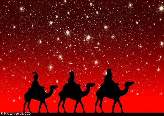 Die heiligen drei Könige auf dem Weg nach Bethlehem