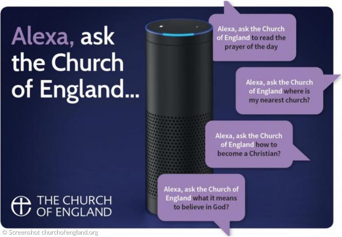 »Alexa, frag die Kirche von England ...« - Screenshot churchofengland.org