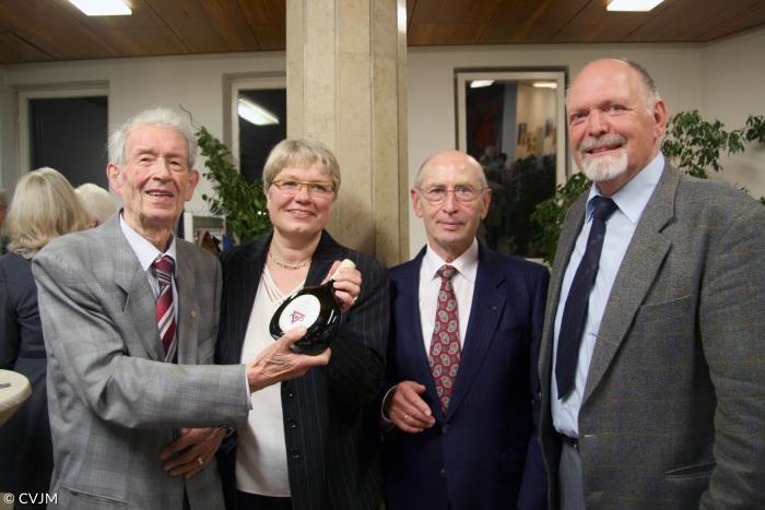 Die vier Vorsitzenden des CVJM seit 1945 bei der Feier zu Hermann Kupschs 90. Geburtstag im Jahr 2008