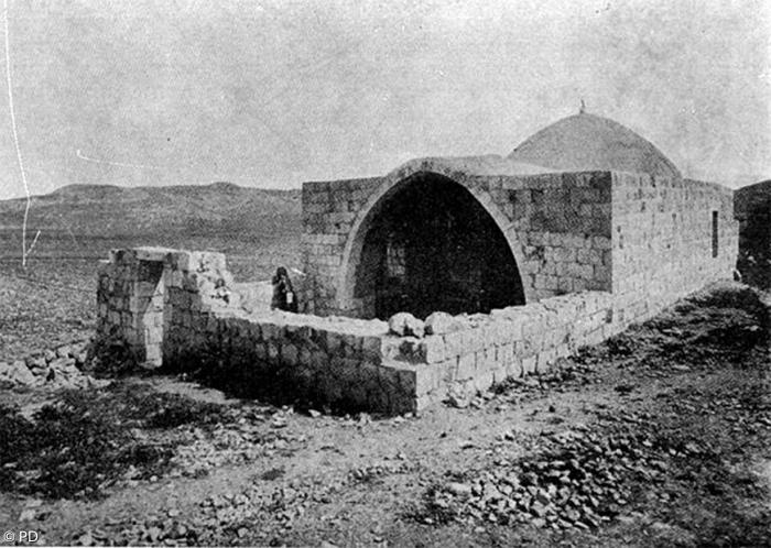 Das Josefsgrab (Sichem, Nablus) auf einer historischen Fotografie um 1900.
