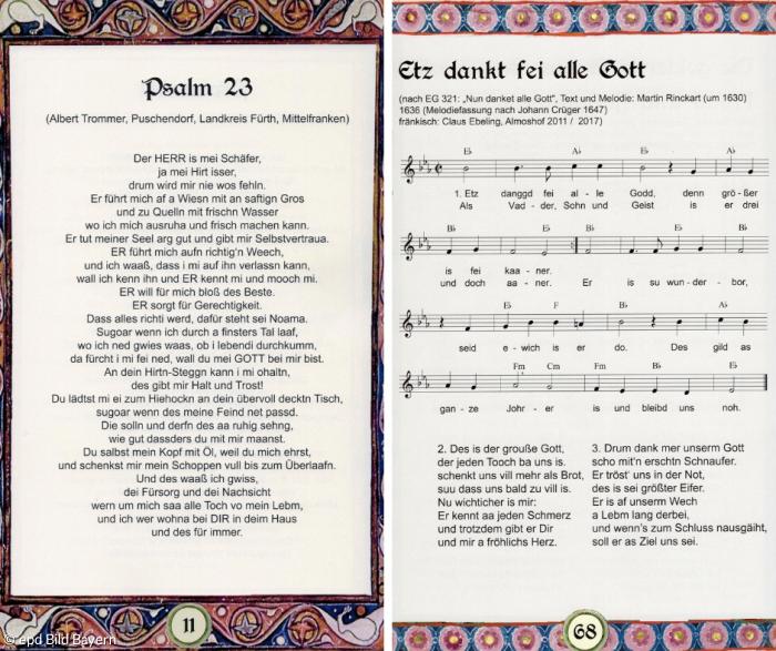 Psalm 23 und Lied auf Fränkisch