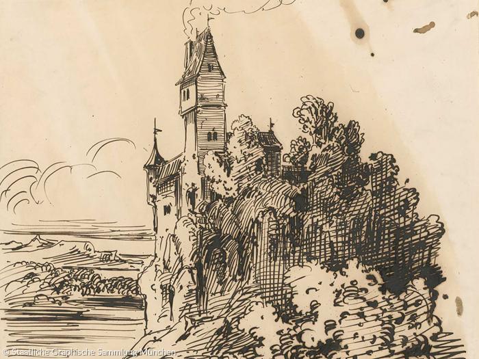 Franz Graf von Pocci, Phantastisches Schloss an einem Gebirgssee