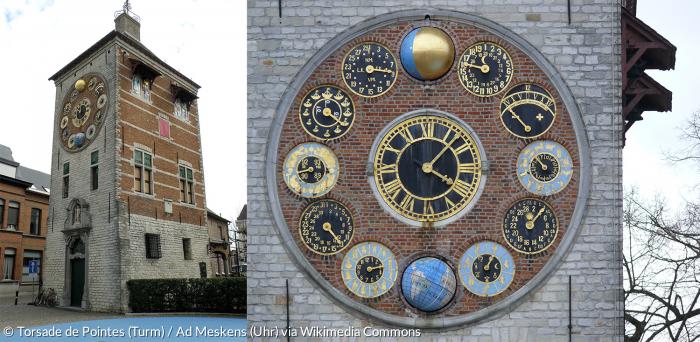 Der Zimmerturm in der belgischen Stadt Lier mit seiner astronomischen Uhr.