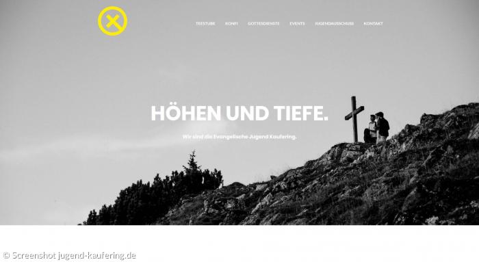 Screenshot der Website jugend-kaufering.de der Evangelischen Jugend Kaufering