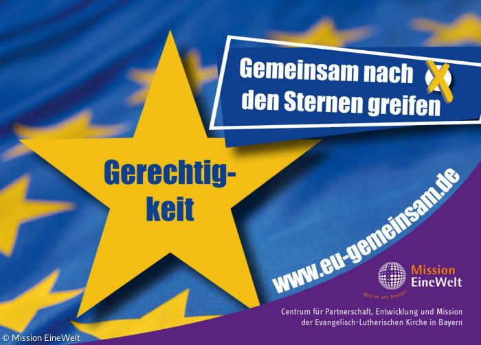 Postkarte zur EU-Wahl-Kampagne von Mission EineWelt