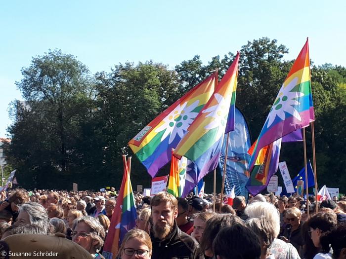 Klimademo 20. September 2019 München bunte Flaggen