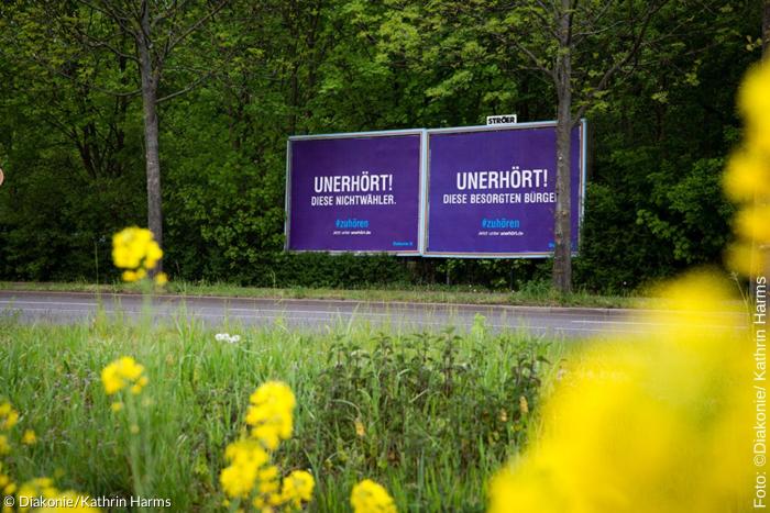 Mit der Kampagne "Unerhört!" wirbt die Diakonie Deutschland für eine offene Gesellschaft