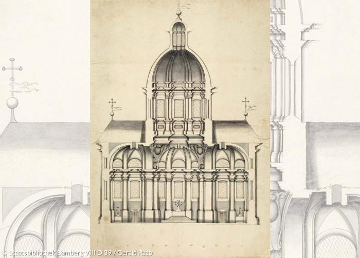 Antonio Petrinis Plan für den nicht ausgeführten Kuppelbau in der St.-Stephans-Kirche