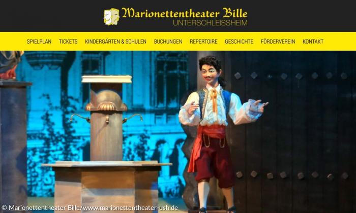 Die Webseite des Marionettentheaters Bille