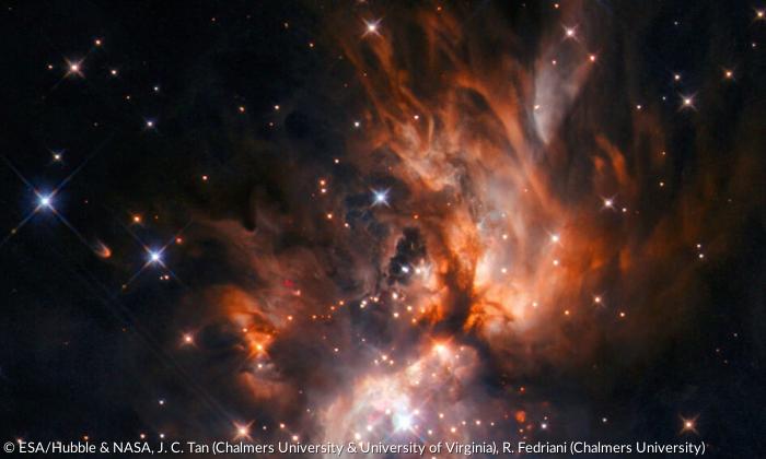 Eine Sternkinderstube auf einer Aufnahme des Hubbleteleskops