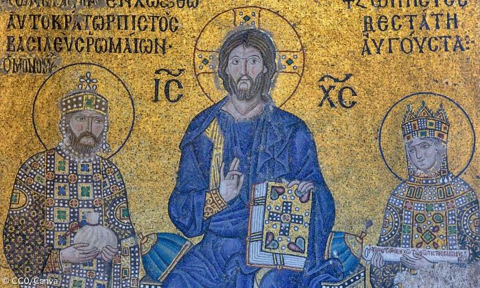Ein Mosaik von Christus aus der Hagia Sophia in Istanbul