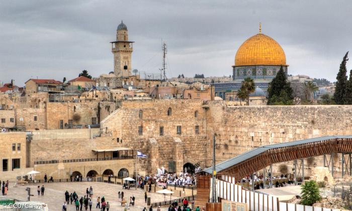 Die Klagemauer, der Felsendom und die Al-Aqsa-Moschee in Jerusalem