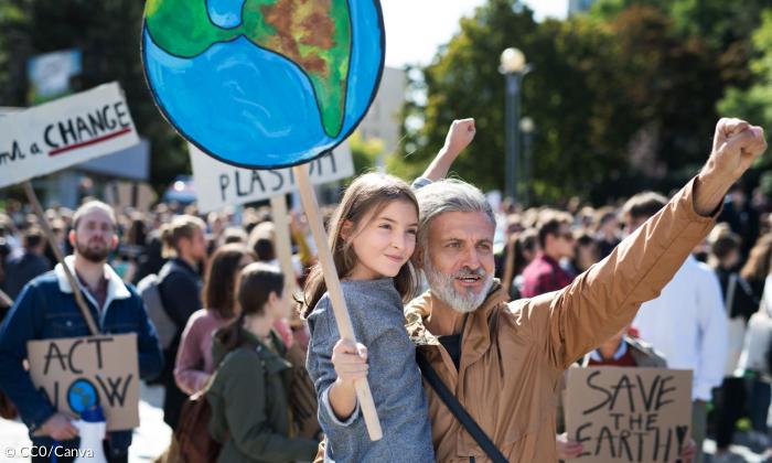 Demonstration von Klimaaktivisten