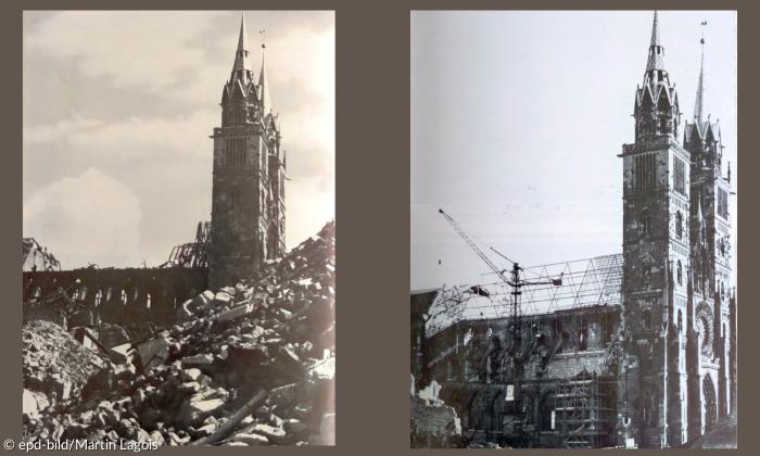 Die Lorenzkirche 1945 und 1950