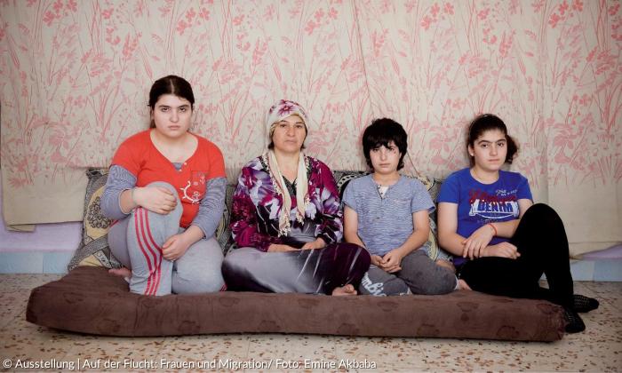Eine syrisch Familie, die in die Türkei geflüchtet ist