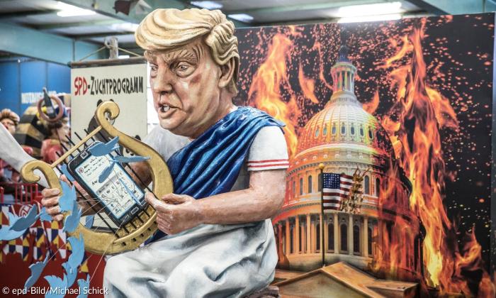 Eine Karikatur von Trump