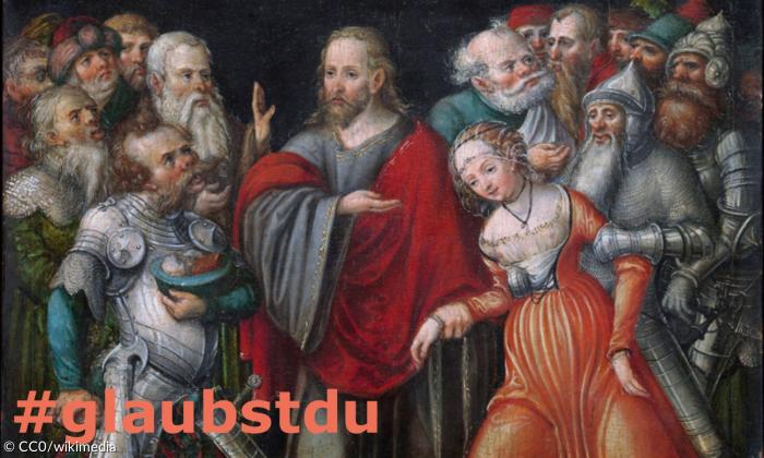 Jesus und die Ehebrecherin, Gemälde von Lukas Cranach d. J.