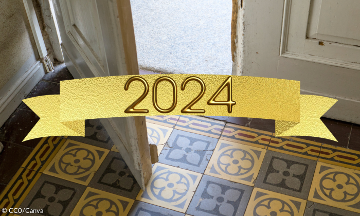 Tür zum Jahreswechsel 2024
