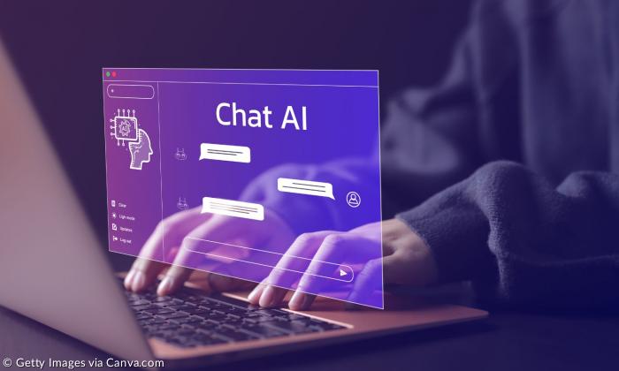 Ein Bildschirm, auf dem "Chat AI" steht