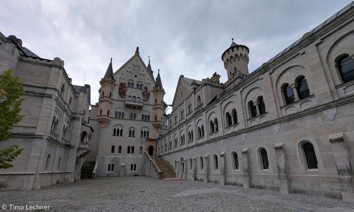 Schloss Neuschwansteins Innenhof nach der Sanierung im September 2026