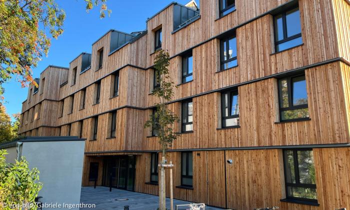 Eine Holzfassade