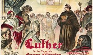 Lutherfilm von 1927, Werbeplakat für das Wiener Schwedenkino.