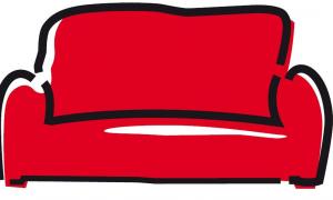 Rote Sofa auf dem Kirchentag (Logo)