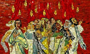 Mosaikdarstellung des Heiligen Geistes und der Apostel