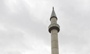 Minarett der Moschee in Duisburg-Marxloh.