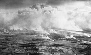 Luftaufnahme Brände in Warschau 1939