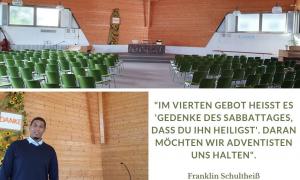 Kirchenraum Adventistengemeinde Nürnberg Siebenten-Tags Jugendpastor Franklin Schultheiß