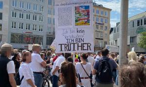 Demonstration auf dem Münchner Marienplatz zu Corona
