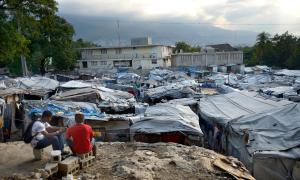 Lager fuer Erdbebenflüchtlinge von 2010 im Camp Icare in Port-au-Prince, Haiti. 